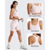 imageG4Free Ribbed Crewneck Sports Bras Padded for Women  Racerback Crop Tank Tops Workout Yoga Medium ImpactBlush