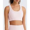 imageG4Free Ribbed Crewneck Sports Bras Padded for Women  Racerback Crop Tank Tops Workout Yoga Medium ImpactBlush