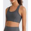 imageG4Free Ribbed Crewneck Sports Bras Padded for Women  Racerback Crop Tank Tops Workout Yoga Medium ImpactDark Gray