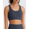 imageG4Free Ribbed Crewneck Sports Bras Padded for Women  Racerback Crop Tank Tops Workout Yoga Medium ImpactDark Navy
