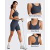 imageG4Free Ribbed Crewneck Sports Bras Padded for Women  Racerback Crop Tank Tops Workout Yoga Medium ImpactDark Navy