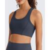 imageG4Free Ribbed Crewneck Sports Bras Padded for Women  Racerback Crop Tank Tops Workout Yoga Medium ImpactDark Navy