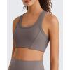 imageG4Free Ribbed Crewneck Sports Bras Padded for Women  Racerback Crop Tank Tops Workout Yoga Medium ImpactTaupe