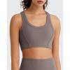 imageG4Free Ribbed Crewneck Sports Bras Padded for Women  Racerback Crop Tank Tops Workout Yoga Medium ImpactTaupe