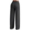 imageG4Free Ribbed Wide Leg Pants Women Breathable Stretchy Lightweight Cross Waist Yoga Pants with PocketsBlack