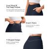 imageG4Free Ribbed Wide Leg Pants Women Breathable Stretchy Lightweight Cross Waist Yoga Pants with PocketsDark Navy