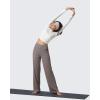 imageG4Free Ribbed Wide Leg Pants Women Breathable Stretchy Lightweight Cross Waist Yoga Pants with PocketsTaupe