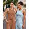 imageG4Free Workout Tank Tops for Women Slim Fitted Racerback Ribbed Athletic Gym Yoga Tanks Summer CasualBurnt Caramel