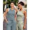 imageG4Free Workout Tank Tops for Women Slim Fitted Racerback Ribbed Athletic Gym Yoga Tanks Summer CasualGray Blue