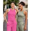 imageG4Free Workout Tank Tops for Women Slim Fitted Racerback Ribbed Athletic Gym Yoga Tanks Summer CasualHot Pinkrosy Pink