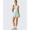 imageG4Free Workout Tank Tops for Women Slim Fitted Racerback Ribbed Athletic Gym Yoga Tanks Summer CasualPure White