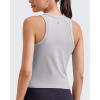 imageG4Free Workout Tank Tops for Women Slim Fitted Racerback Ribbed Athletic Gym Yoga Tanks Summer CasualSilver Gray