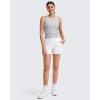 imageG4Free Workout Tank Tops for Women Slim Fitted Racerback Ribbed Athletic Gym Yoga Tanks Summer CasualSilver Gray