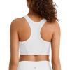 imageG4Free Ribbed Crewneck Sports Bras Padded for Women  Racerback Crop Tank Tops Workout Yoga Medium ImpactPure White