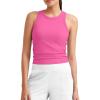 imageG4Free Workout Tank Tops for Women Slim Fitted Racerback Ribbed Athletic Gym Yoga Tanks Summer CasualHot Pinkrosy Pink