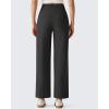 imageG4Free Ribbed Ankle Pants for Women 78 Length Wide Leg Yoga Pants with Pockets Casual TravelBlack