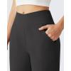 imageG4Free Ribbed Ankle Pants for Women 78 Length Wide Leg Yoga Pants with Pockets Casual TravelBlack