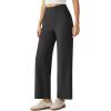 imageG4Free Ribbed Ankle Pants for Women 78 Length Wide Leg Yoga Pants with Pockets Casual TravelBlack