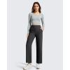 imageG4Free Ribbed Ankle Pants for Women 78 Length Wide Leg Yoga Pants with Pockets Casual TravelBlack