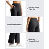 imageG4Free Ribbed Ankle Pants for Women 78 Length Wide Leg Yoga Pants with Pockets Casual TravelBlack
