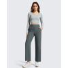 imageG4Free Ribbed Ankle Pants for Women 78 Length Wide Leg Yoga Pants with Pockets Casual TravelDark Gray