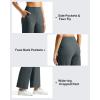 imageG4Free Ribbed Ankle Pants for Women 78 Length Wide Leg Yoga Pants with Pockets Casual TravelDark Gray