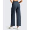 imageG4Free Ribbed Ankle Pants for Women 78 Length Wide Leg Yoga Pants with Pockets Casual TravelDark Navy