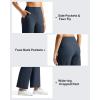 imageG4Free Ribbed Ankle Pants for Women 78 Length Wide Leg Yoga Pants with Pockets Casual TravelDark Navy