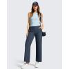 imageG4Free Ribbed Ankle Pants for Women 78 Length Wide Leg Yoga Pants with Pockets Casual TravelDark Navy