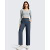 imageG4Free Ribbed Ankle Pants for Women 78 Length Wide Leg Yoga Pants with Pockets Casual TravelDark Navy