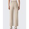 imageG4Free Ribbed Ankle Pants for Women 78 Length Wide Leg Yoga Pants with Pockets Casual TravelLight Khaki