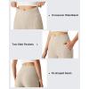 imageG4Free Ribbed Ankle Pants for Women 78 Length Wide Leg Yoga Pants with Pockets Casual TravelLight Khaki