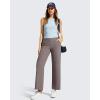 imageG4Free Ribbed Ankle Pants for Women 78 Length Wide Leg Yoga Pants with Pockets Casual TravelTaupe