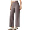 imageG4Free Ribbed Ankle Pants for Women 78 Length Wide Leg Yoga Pants with Pockets Casual TravelTaupe