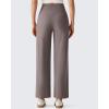 imageG4Free Ribbed Ankle Pants for Women 78 Length Wide Leg Yoga Pants with Pockets Casual TravelTaupe