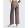 imageG4Free Ribbed Ankle Pants for Women 78 Length Wide Leg Yoga Pants with Pockets Casual TravelTaupe