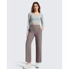 imageG4Free Ribbed Ankle Pants for Women 78 Length Wide Leg Yoga Pants with Pockets Casual TravelTaupe