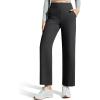imageG4Free Ribbed Ankle Pants for Women 78 Length Wide Leg Yoga Pants with Pockets Casual TravelBlack
