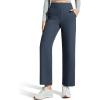 imageG4Free Ribbed Ankle Pants for Women 78 Length Wide Leg Yoga Pants with Pockets Casual TravelDark Navy