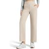 imageG4Free Ribbed Ankle Pants for Women 78 Length Wide Leg Yoga Pants with Pockets Casual TravelLight Khaki