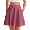 imageG4Free 20 Knee Length Tennis Skirts for Women High Waisted Golf Skorts Soft Athletic Builtin Shorts 3 PocketsDark Burgundy