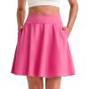 imageG4Free 20 Knee Length Tennis Skirts for Women High Waisted Golf Skorts Soft Athletic Builtin Shorts 3 PocketsRose Pink