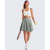 imageG4Free 20 Knee Length Tennis Skirts for Women High Waisted Golf Skorts Soft Athletic Builtin Shorts 3 PocketsSmoky Green