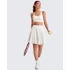 imageG4Free 20 Knee Length Tennis Skirts for Women High Waisted Golf Skorts Soft Athletic Builtin Shorts 3 PocketsWhite