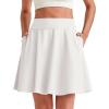 imageG4Free 20 Knee Length Tennis Skirts for Women High Waisted Golf Skorts Soft Athletic Builtin Shorts 3 PocketsWhite