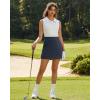 imageG4Free A Line Golf Skirts for Women 15 Elastic High Waisted Tennis Skorts Soft Casual Athletic Inner Shorts 4 PocketsDark Navy