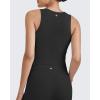 imageG4Free BareFeel Tennis Yoga Tank Tops Half Zip Workout Athletic Sleeveless Athleisure Tanks High Neck Gym Golf Slim FitBlack