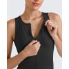 imageG4Free BareFeel Tennis Yoga Tank Tops Half Zip Workout Athletic Sleeveless Athleisure Tanks High Neck Gym Golf Slim FitBlack
