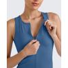 imageG4Free BareFeel Tennis Yoga Tank Tops Half Zip Workout Athletic Sleeveless Athleisure Tanks High Neck Gym Golf Slim FitBlue Gray