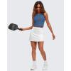 imageG4Free BareFeel Tennis Yoga Tank Tops Half Zip Workout Athletic Sleeveless Athleisure Tanks High Neck Gym Golf Slim FitBlue Gray